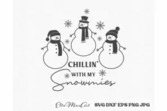 Chillin with my snowmies, Merry Christmas SVG, Christmas SVG Product Image 4