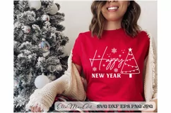 Happy new year, Merry Christmas SVG, Christmas quote SVG Product Image 2