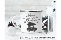 Merry Christmas SVG, Christmas Round Sign SVG, Door Hangers Product Image 2