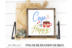 Cup of Happy, PNG files, Tea PNG, Tea quote PNG Product Image 1