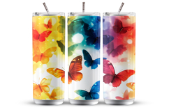 Rainbow Butterflies Seamless Patterns, Tumbler Wraps 20 oz Product Image 2
