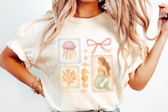 Pastel Mermaid and Sea Animals PNG, Beach Clipart, Under Product Image 2