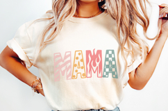 Mama PNG, Retro Patterned Printable Shirt Design, Digital Product Image 2