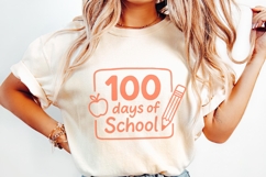 100 Days Of School PNG, Cute Apple And Pencil Digital Product Image 2