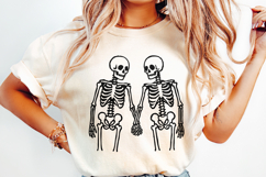 Skeleton Couple Holding Hands PNG, Romantic Skeleton Art Product Image 2