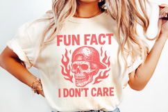 Fun Fact I Don&#039;t Care PNG, Sarcastic Skull Shirt Digital Product Image 2