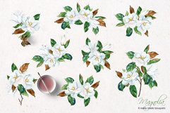 White Watercolor Magnolia | Wedding clipart Product Image 4