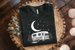 Camping Life PNG, Retro Camper Under Stars, Outdoor Product Image 2