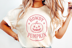 Howdy Pumpkin PNG, Western Fall PNG, Retro Halloween, Product Image 2