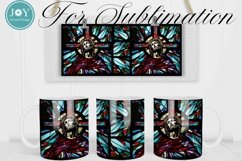 FAUX STAINED GLASS CHRISTIAN COFFEE MUG SUBLIMATION WRAP Product Image 2