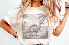 Vintage Stegosaurus Dinosaur PNG, Prehistoric Jurassic Product Image 2