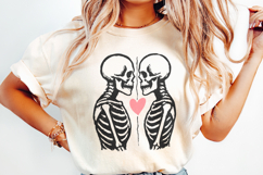 Skeleton Lovers PNG, Valentine Skeleton Art, Romantic Product Image 2