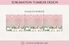 Blossom Flower Glitter Tumbler Sublimation | Seamless Product Image 3