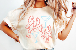 Lobster And Martini PNG, Nautical Art, Coastal Party Shirt, Product Image 2