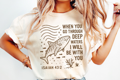 When You Go Through Deep Waters PNG, Isaiah 43:2 Bible Product Image 2