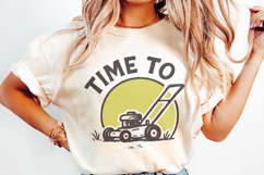 Time To Mow PNG, Lawn Mower Retro Design, Grass Cutting Product Image 2