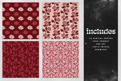 Garnet Floral Seamless Pattern Set Product Image 2