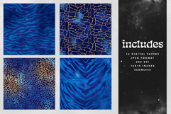 16 Blue &amp; Gold Luxury Safari Seamless Patterns Product Image 2