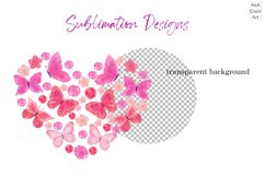 Heart floral Sublimation, PNG Product Image 3