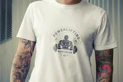 Muscular male retro fitness logo Product Image 2