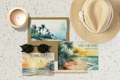 Watercolor seascapes clipart, Background PNG Product Image 4