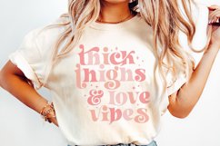 Thick Thighs Love Vibes Retro PNG, Valentine&#039;s Day, Funny Product Image 2