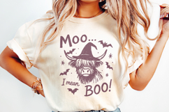 Moo... I Mean Boo! Funny Halloween Cow PNG for DTG, Cute Product Image 2