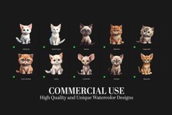 Delightful Cat Breeds Watercolor Bundle - PNG, Sublimation Product Image 3