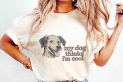 My Dog Thinks I&#039;m Cool PNG, Retro Dog Lover Shirt, Funny Product Image 2