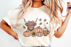 Highland Cow PNG, Fall PNG, Pumpkins PNG, Sunflower and Product Image 2