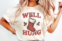Well Hung Christmas Stocking PNG, Funny Holiday Digital Product Image 2