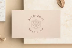 Hands raising to jewelry diamond flower line art logo Product Image 2