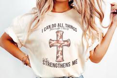 Retro Camo Cross PNG, Pocket Cross, Tan Camo Scripture, I Product Image 2