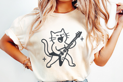 Rocking Cat PNG, Funny Digital Download, Guitar Cat Art, Product Image 2