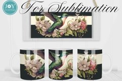 BIRD AND FLOWERS MUG SUBLIMATION DESIGN, MUG WRAP PNG Product Image 2
