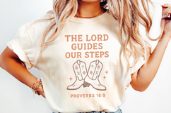 The Lord Guides Our Steps PNG, Proverbs 16:9 Western Boots Product Image 2