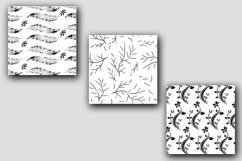 Black &amp; White Floral V03 Seamless Patterns Collection Product Image 4