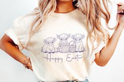 Easter Day Highland Cow PNG, Cute Easter Png, Retro Easter Product Image 2