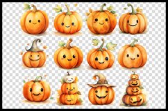 12 Cute Autumn Pumpkins Sublimation Clip Art Product Image 2