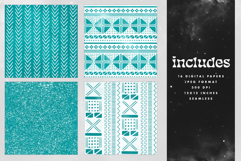 16 Teal Bogolan Seamless Patterns Product Image 2