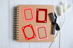 Red and Pink Sticker Frames, Photo Mockups, PNG Clipart Product Image 2