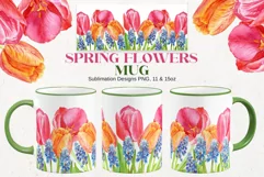 Spring Mugs Sublimation Designs PNG, 11 & 15oz mug Product Image 1