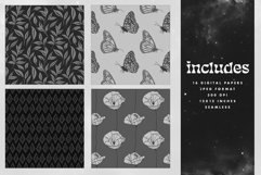 16 Charcoal Floral Seamless Patterns Product Image 2