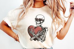 Skeleton Hugging a Heart PNG, Funny Valentines Day PNG, Product Image 2