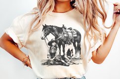 Retro Cowgirl Dog PNG, Western Wild West Digital Download, Product Image 2