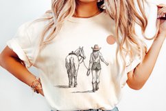 Retro Cowgirl png, Wild West Decor, Cowgirl Illustration, Product Image 2