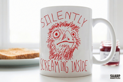 Silently Screaming Inside, PNG Designs For Funny Red Bird Product Image 2
