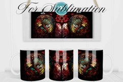 FAUX STAINED GLASS DRAGON SUBLIMATION MUG WRAP DESIGN Product Image 2