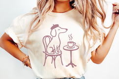Dog Drinking Coffee PNG, Cute Dog Art Print, Coffee Lover Product Image 2