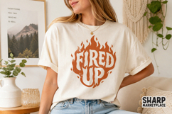 Fired Up Retro Flame PNG, Trendy Shirt PNG With Funny PNG Product Image 3